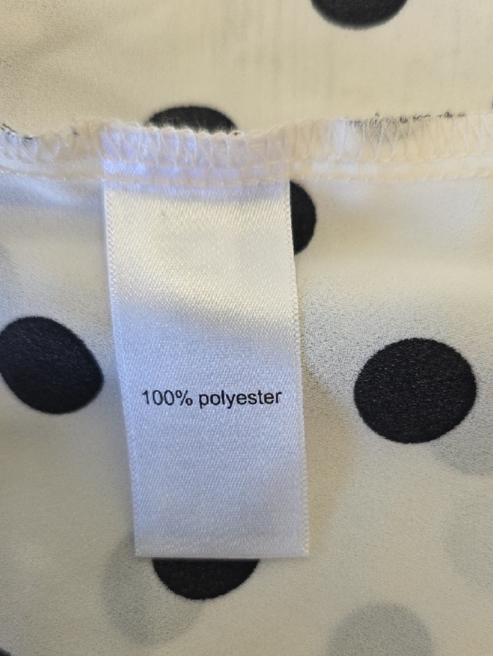 Maurices Creamy White Blouse Black Polka Dots Zipper Back Cuffed Sleeve Size XXL - Picture 6 of 7